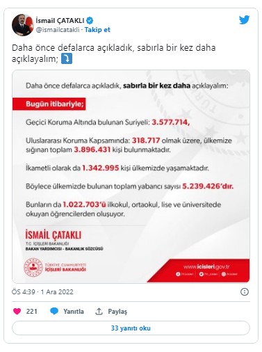 İçişleri Bakanlığı Türkiye'deki yabancı sayısını açıkladı!